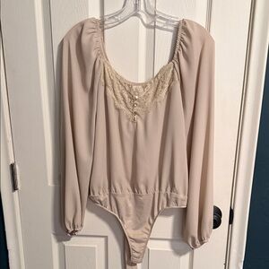 SO Beige Lace Bodysuit